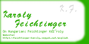 karoly feichtinger business card